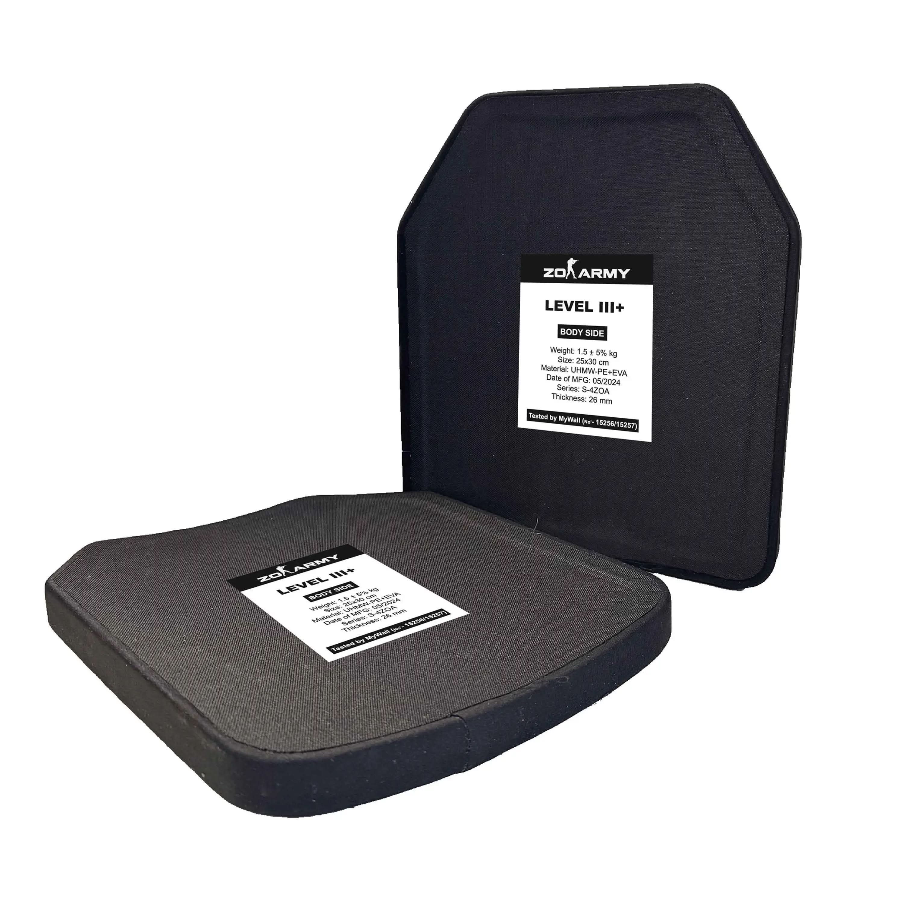 פלטת מיגון בליסטית ברמת מיגון 3+ קלת משקל לוחות מיגון