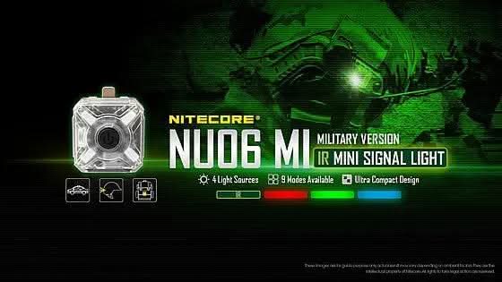 פנס אינפרה אדום טקטי | פנס נצנץ Nitecore NU06MI – תאורת איתות חכמה לשטח - Tactical Plus