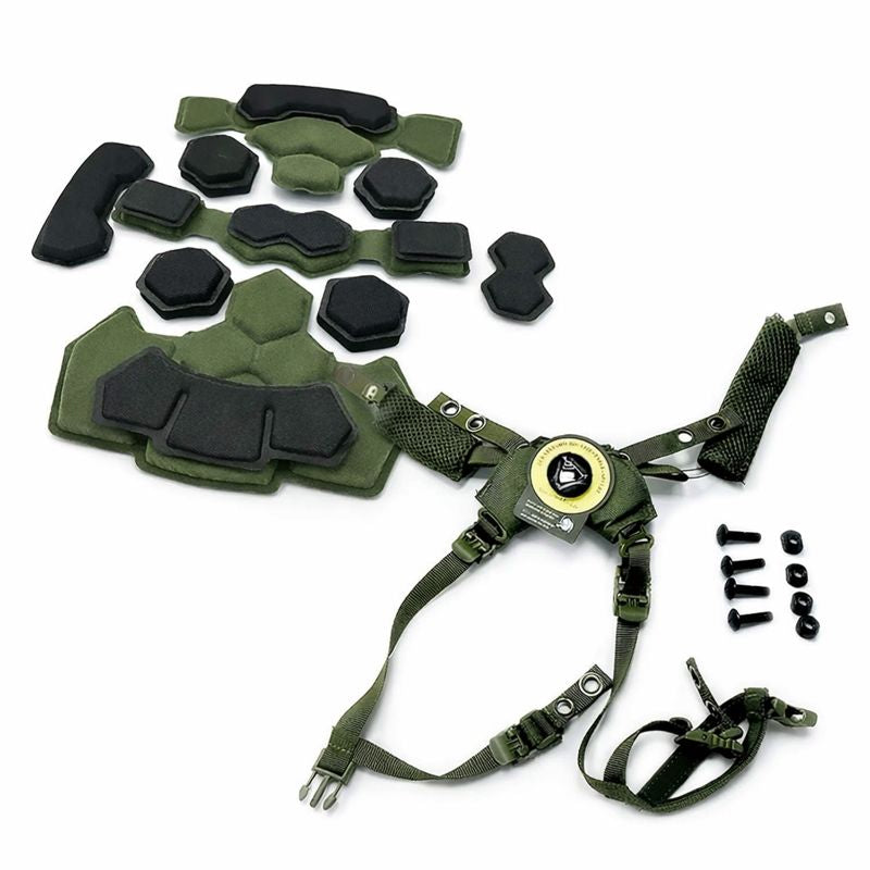 סט ריפוד לקסדה + רתמת 4 נקודות לקסדה טקטית