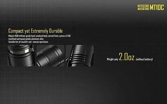פנס יד טקטי NITECORE MT10C – תאורה עוצמתית וקומפקטית בעוצמה של 920 לומן - Tactical Plus