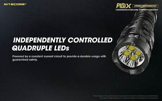 פנס טקטי NITECORE P10iX – פנס יד הצפה נטען בעוצמה של 4000 לומן - Tactical Plus