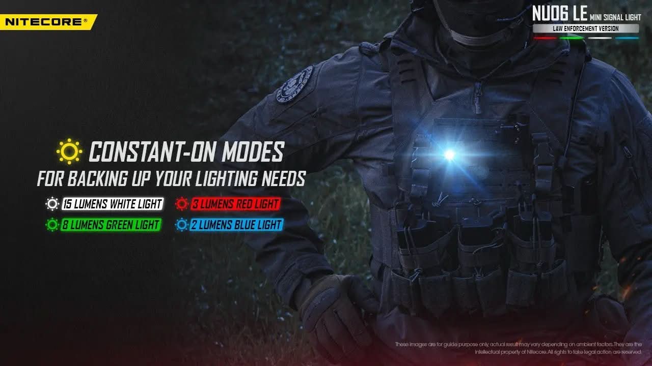 פנס נצנץ Nitecore NU06 לקסדה – תאורת איתות טקטית חכמה ועמידה - Tactical Plus