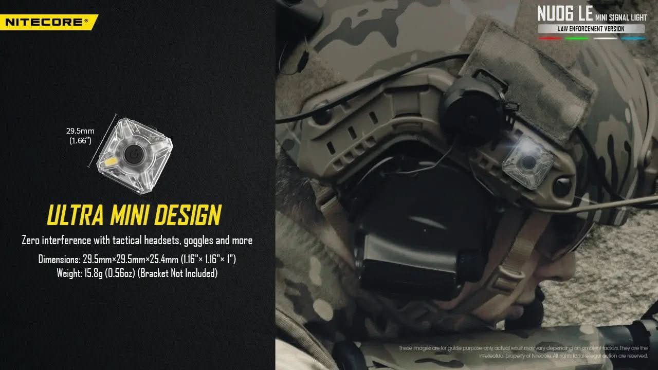 פנס נצנץ Nitecore NU06 לקסדה – תאורת איתות טקטית חכמה ועמידה - Tactical Plus